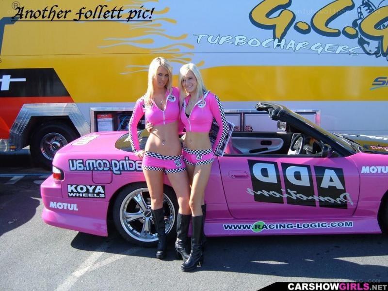 Pink car show girls
