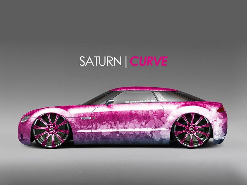 Pink Car with Floral Pattern