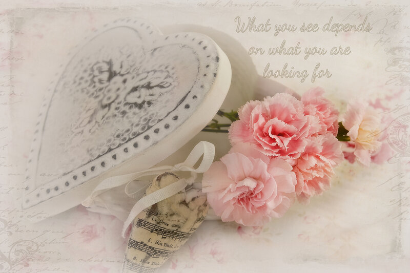 Pink Carnations and Heart