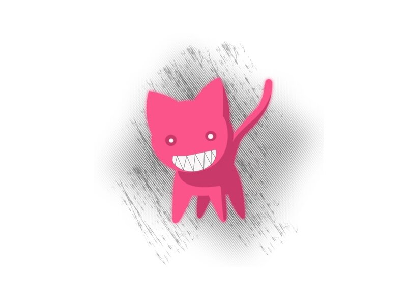 pink cartoon cat character