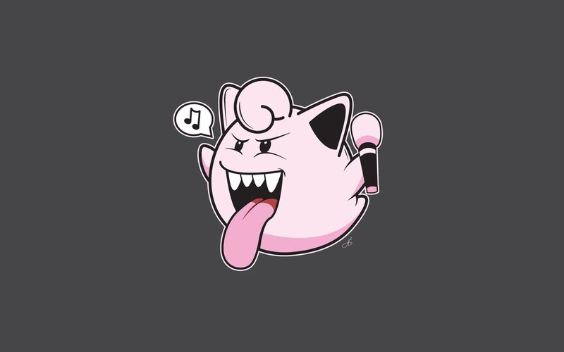 Pink Cartoon Character — Gray