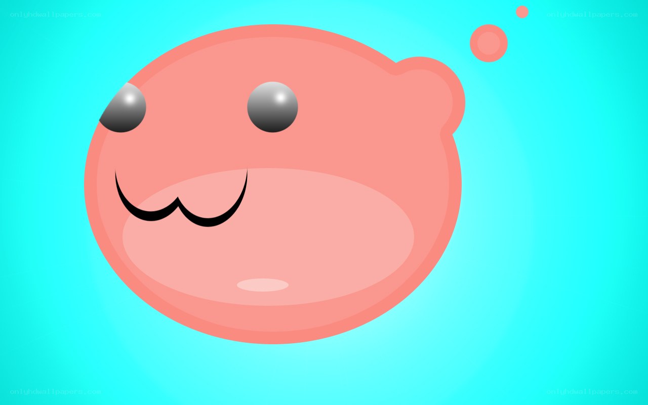 pink cartoon character underwater