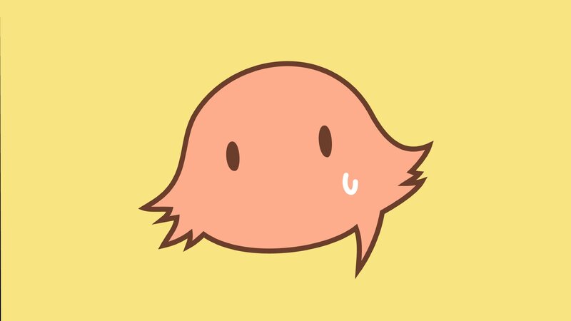 Pink Cartoon Character — Yellow