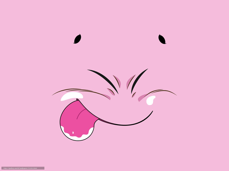 pink cartoon face with tongue out