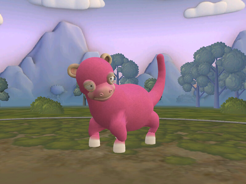 pink cartoon monkey