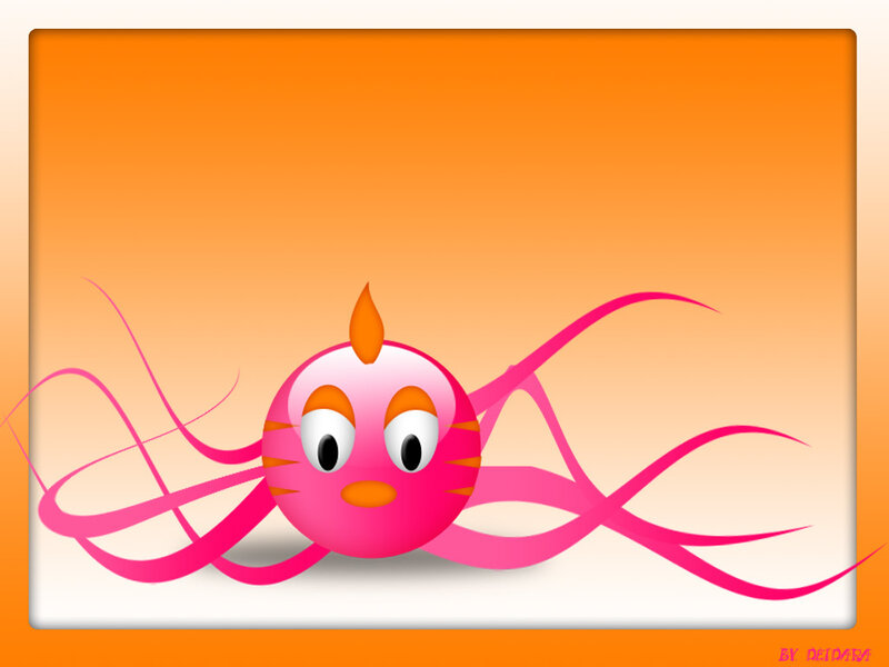 pink cartoon octopus character
