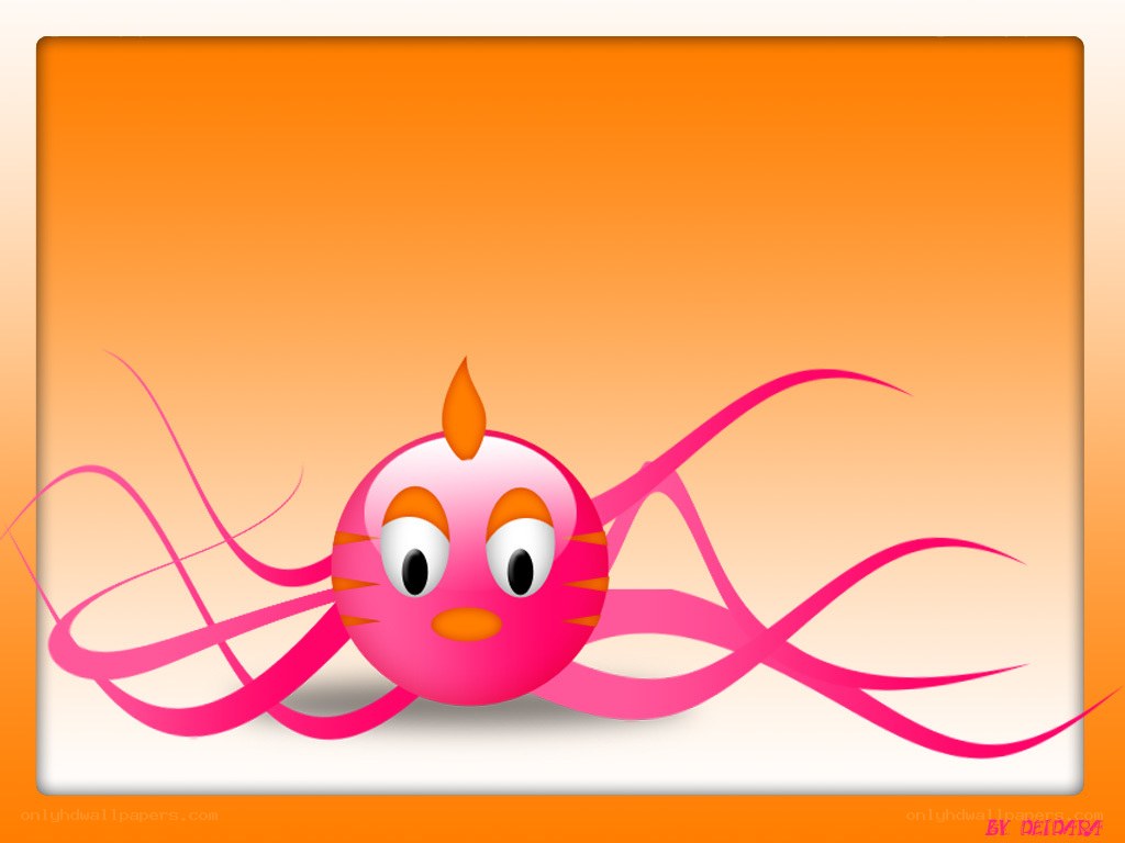 pink cartoon octopus character