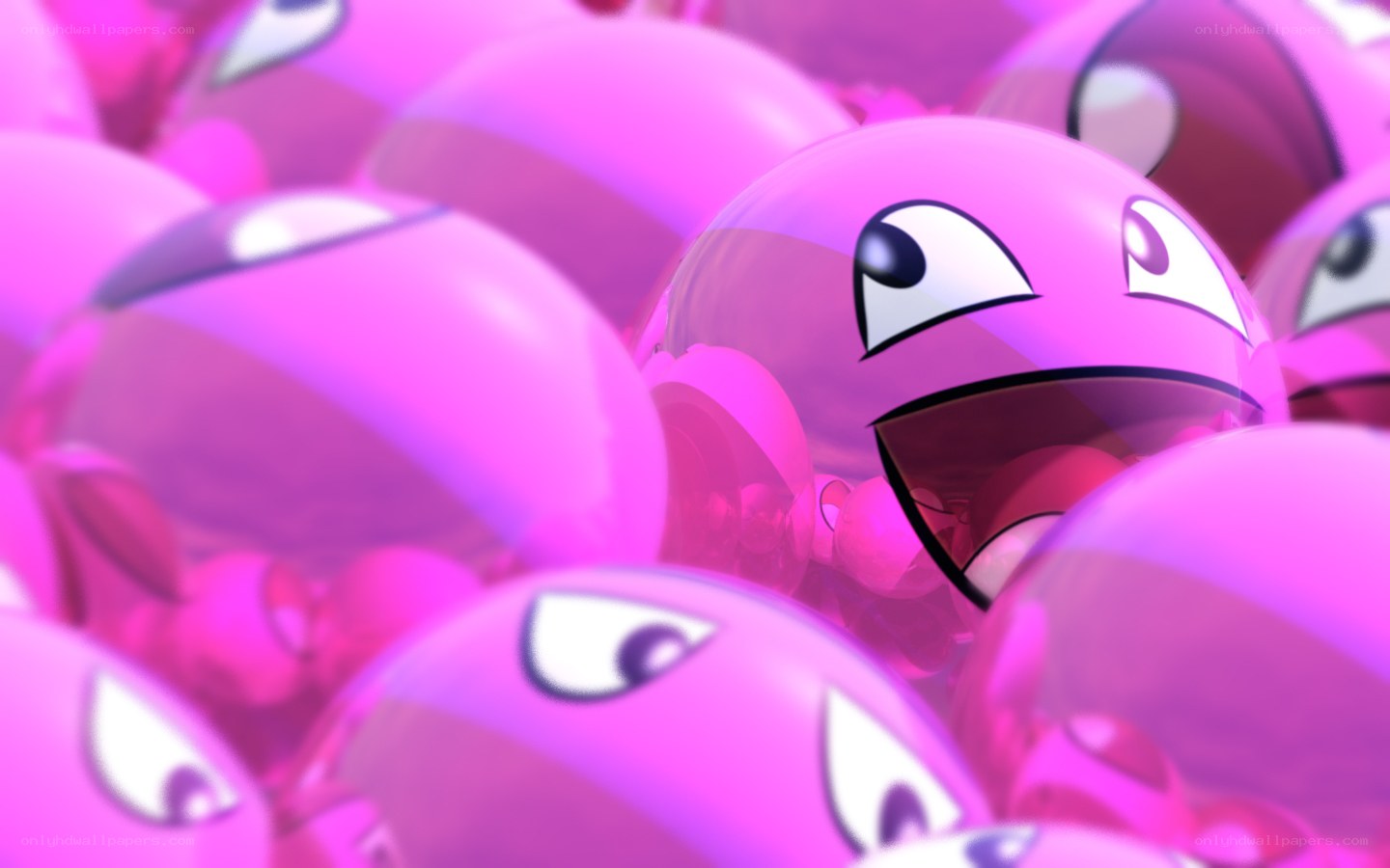 pink cartoon spheres