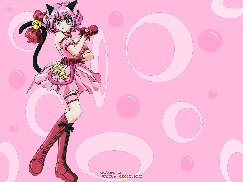 pink cat girl character