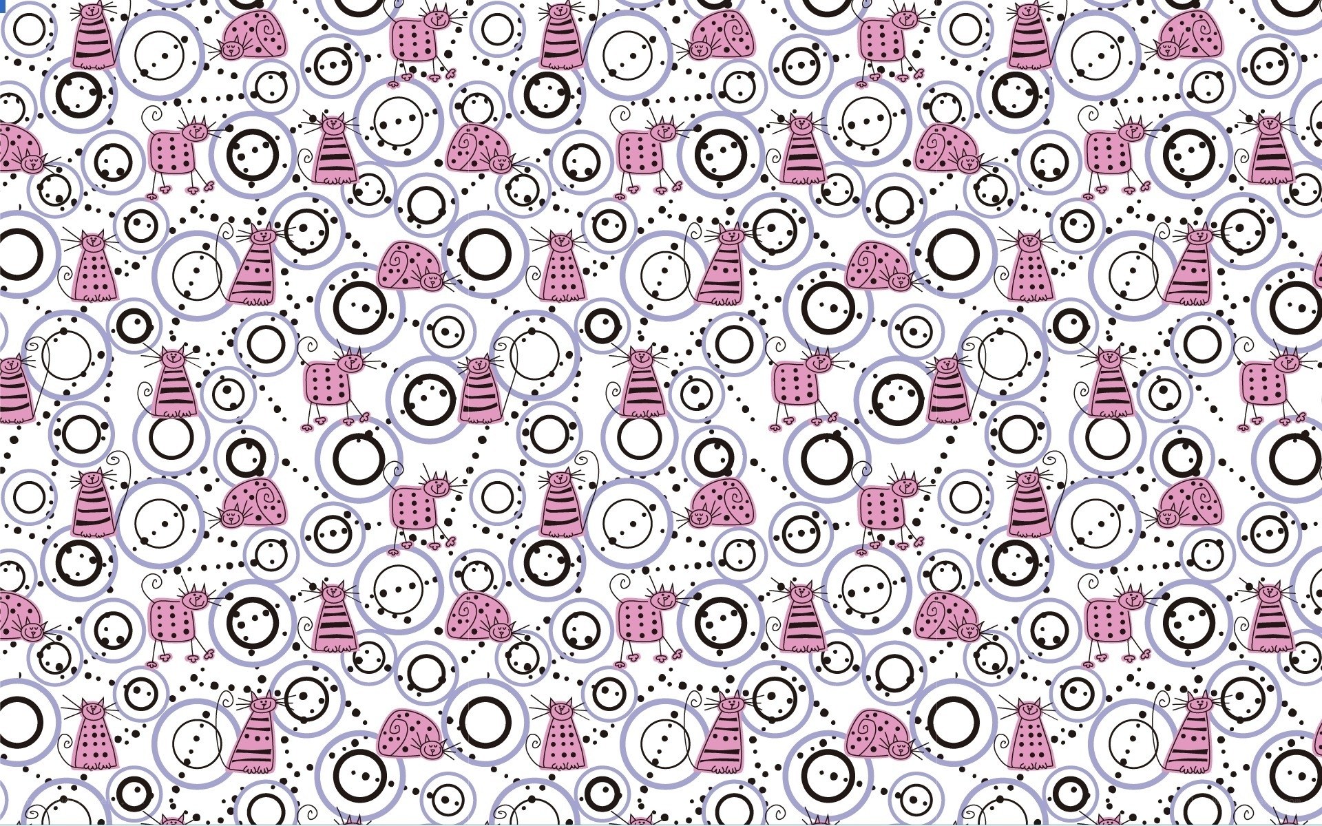 pink cat pattern with circles