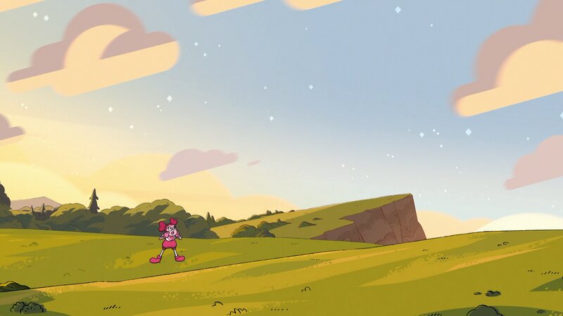 Pink Character in Field