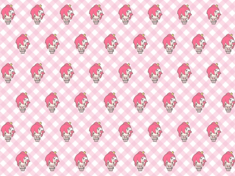 pink checkered character pattern