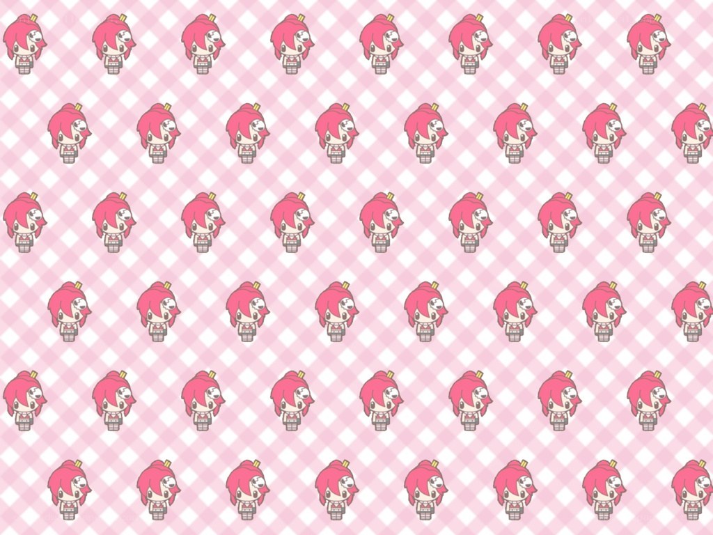 pink checkered character pattern