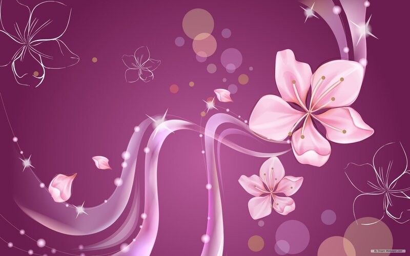 Pink Cherry Blossoms — Purple, Dreamy
