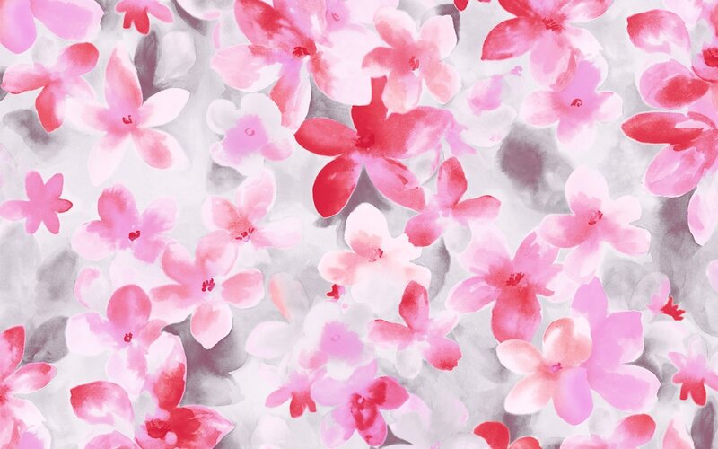Pink Cherry Blossoms — Serene, Spring, Painting