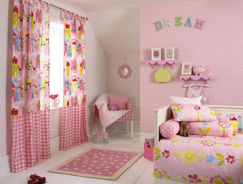 Pink Children's Bedroom — Playful, Afternoon