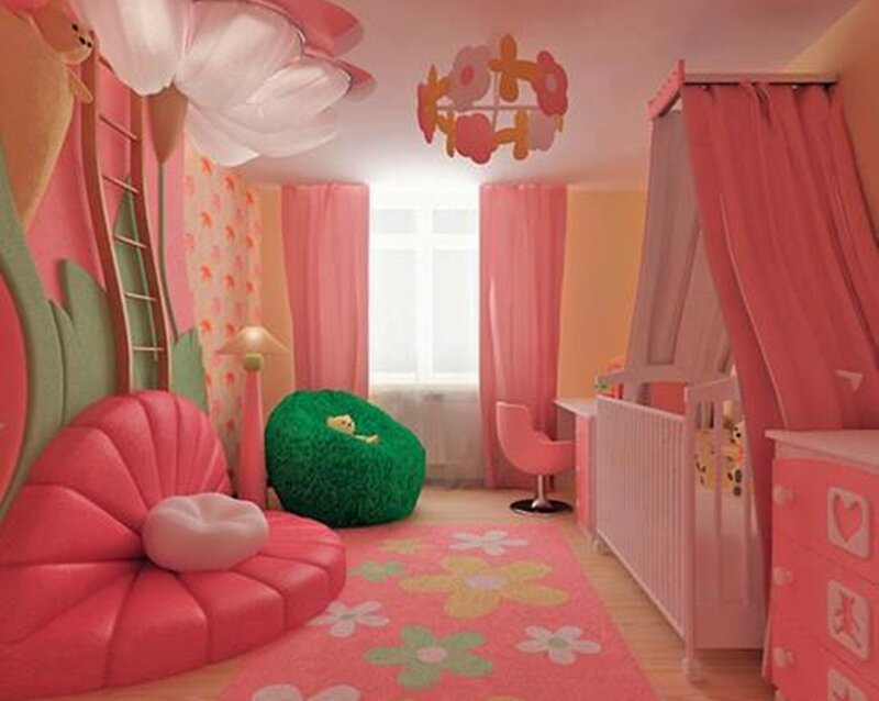 Pink Children's Bedroom — Playful