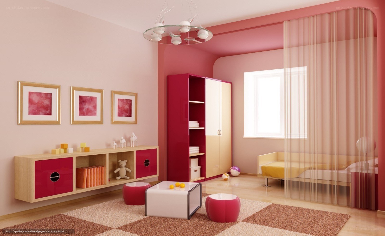 Pink children's bedroom