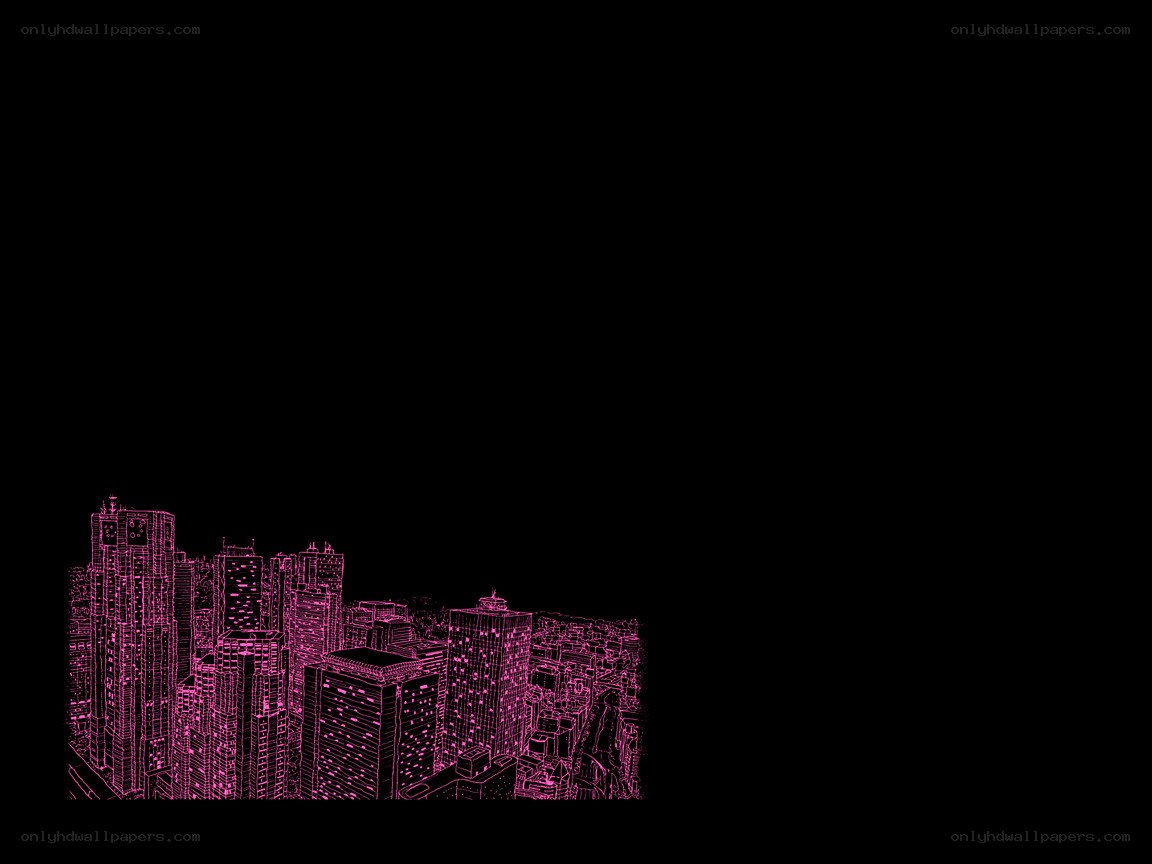 pink city skyline outline