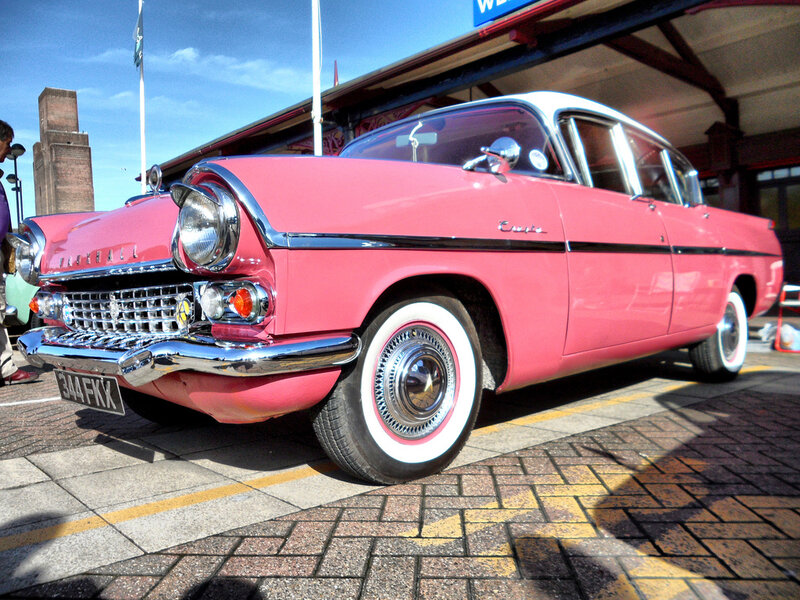 Pink Classic Car — Bright, Afternoon