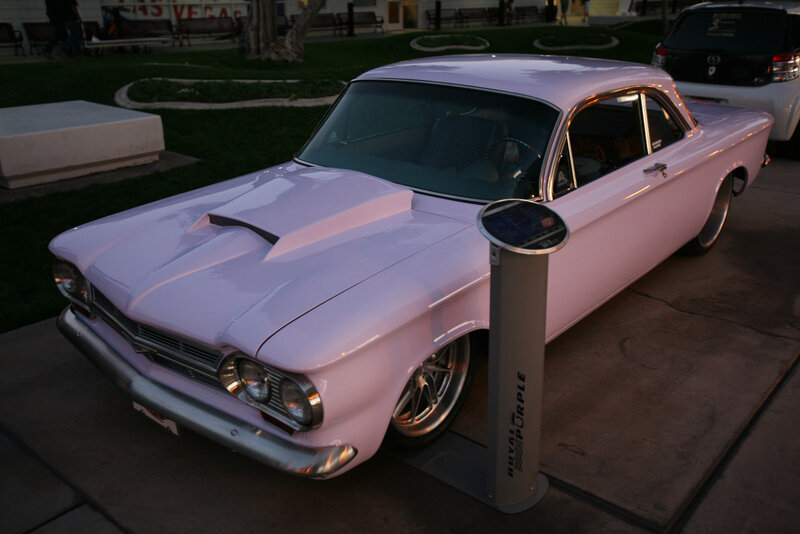 Pink Classic Car — Calm, Sunset