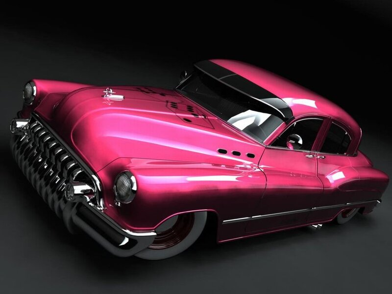 Pink Classic Car — Dramatic, 3d Render