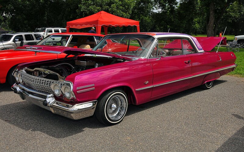 Pink Classic Car — Outdoor, Afternoon, Photograph