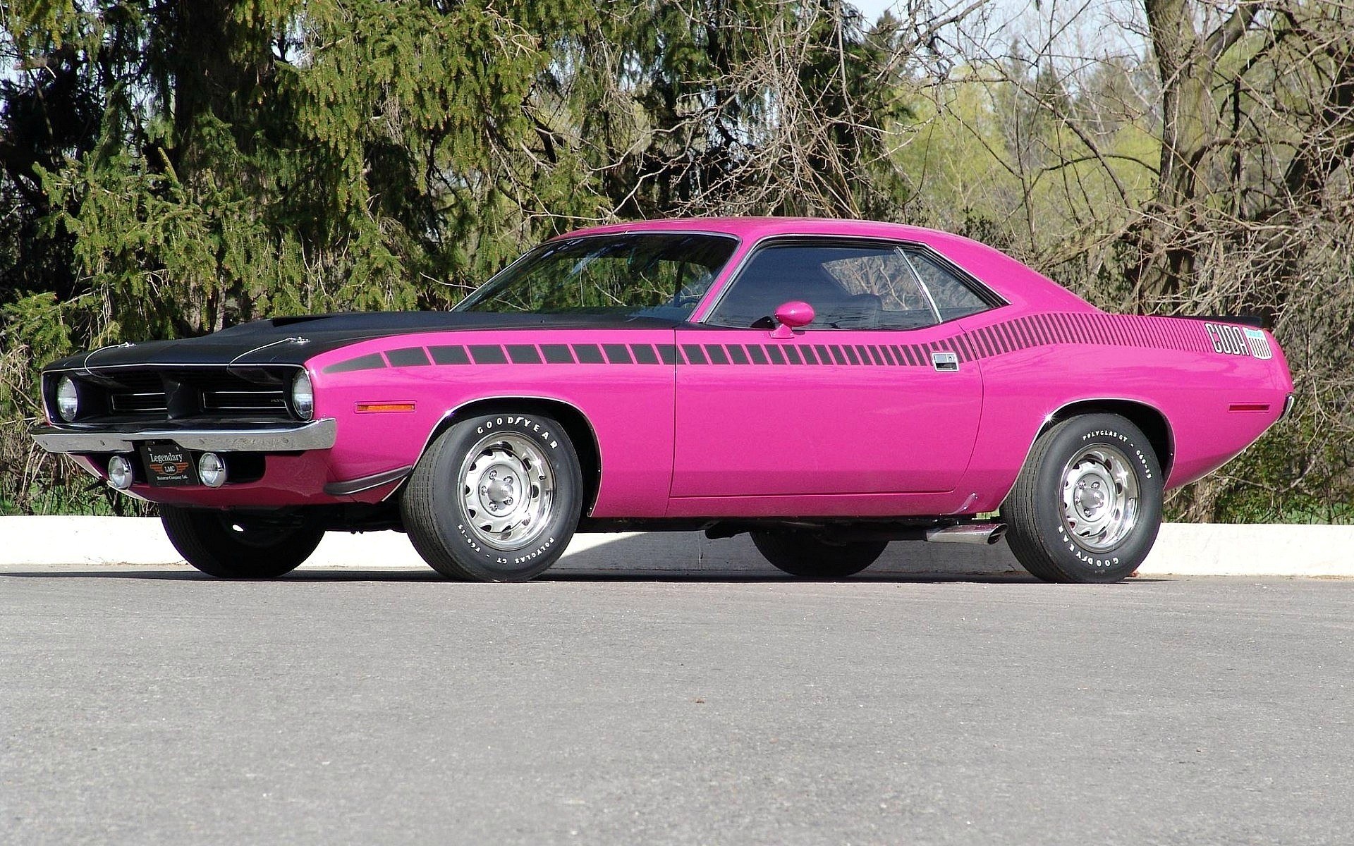 pink classic muscle car
