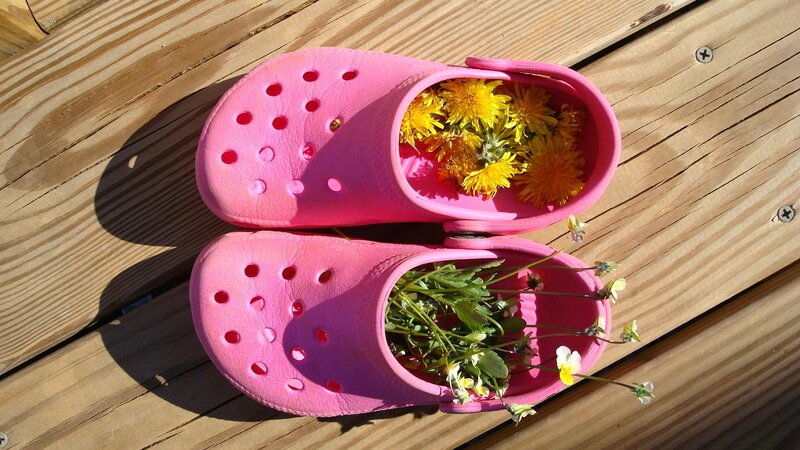 Pink Clogs with Flowers
