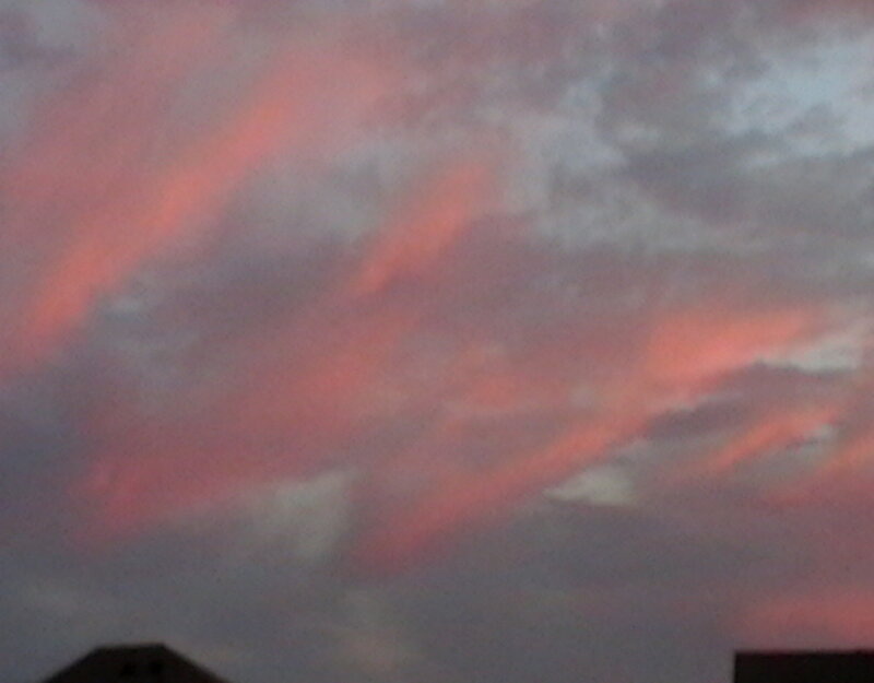pink clouds at dusk