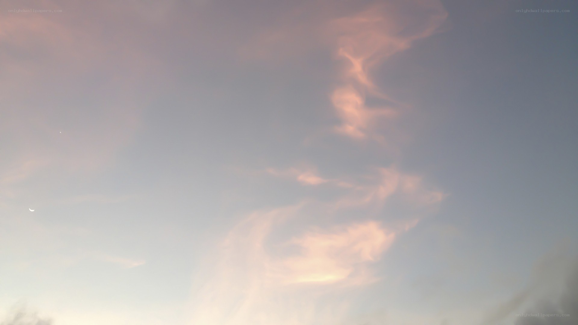 Pink clouds at dusk