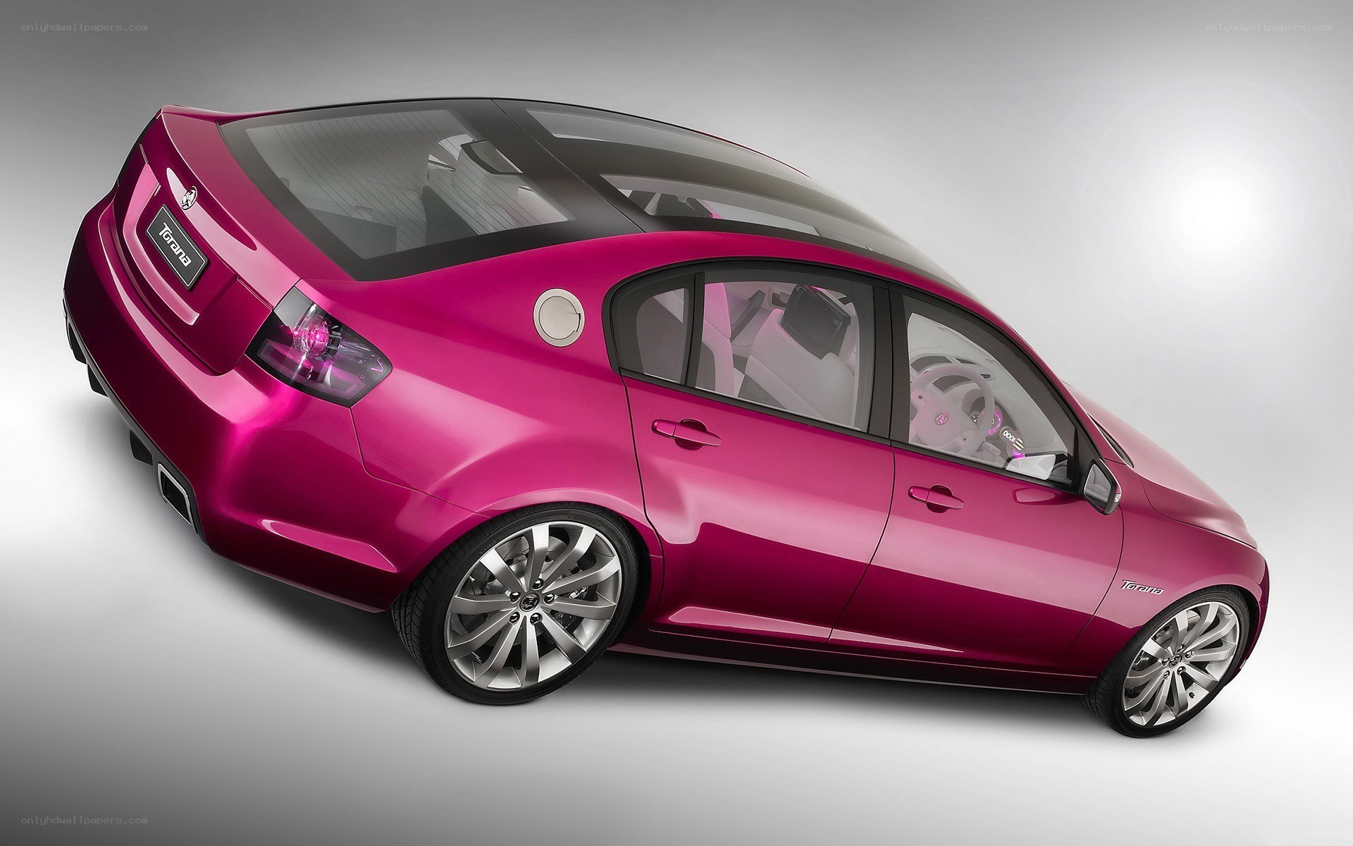 Pink concept car from above