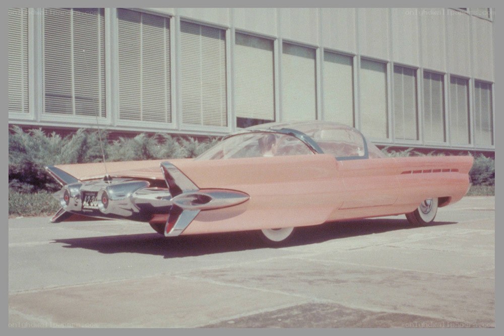 Pink concept car with jet engines