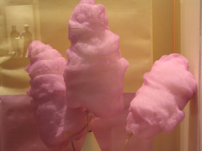 Pink cotton candy display