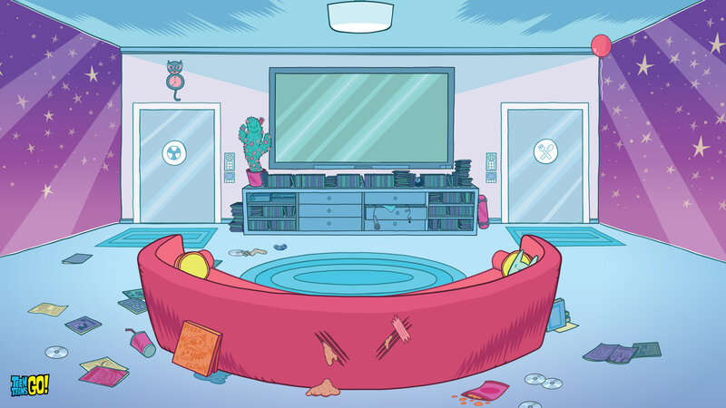 Pink Couch in Messy Room