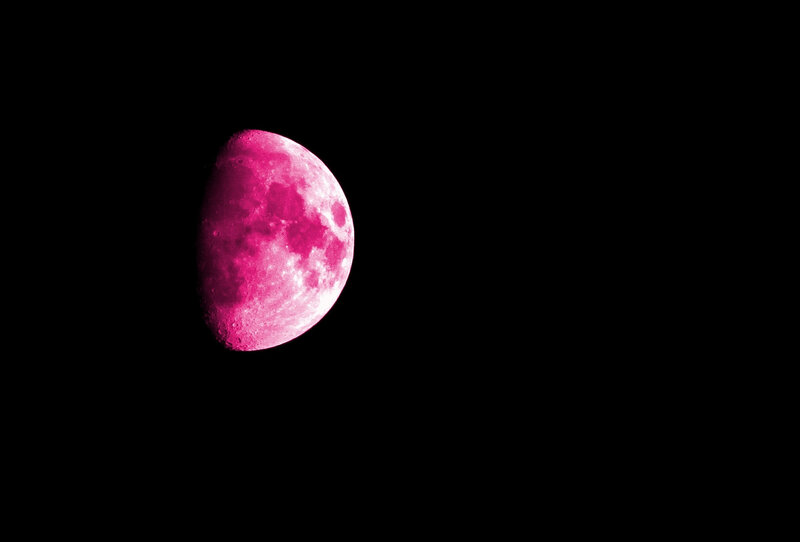 Pink Crescent Moon — Black