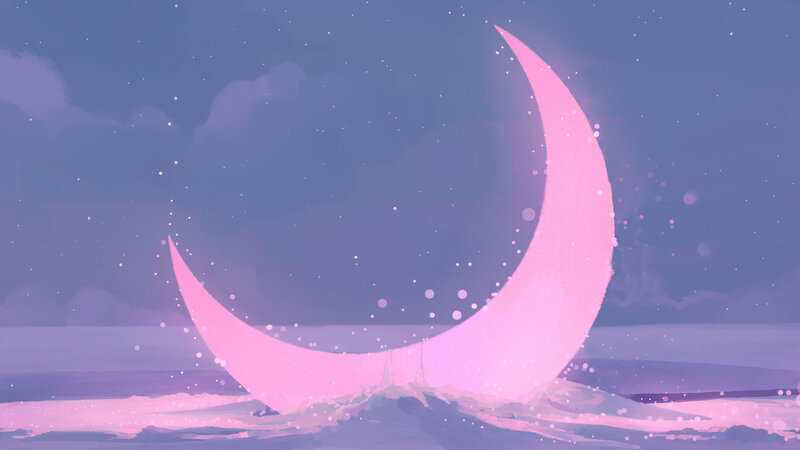 Pink Crescent Moon — Serene