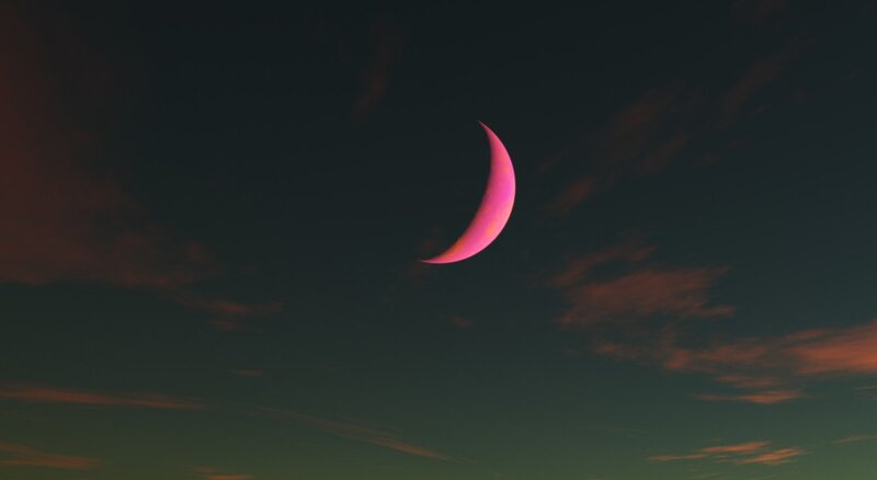 Pink Crescent Moon