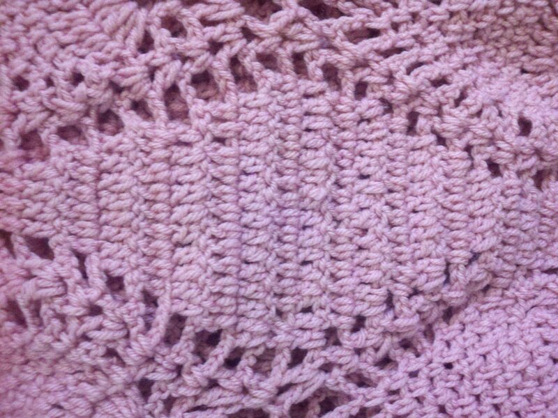 pink crocheted fabric