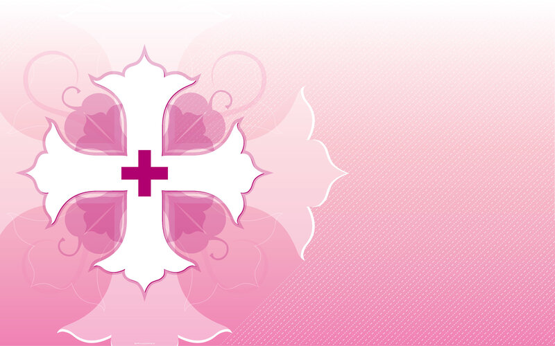 pink cross floral design
