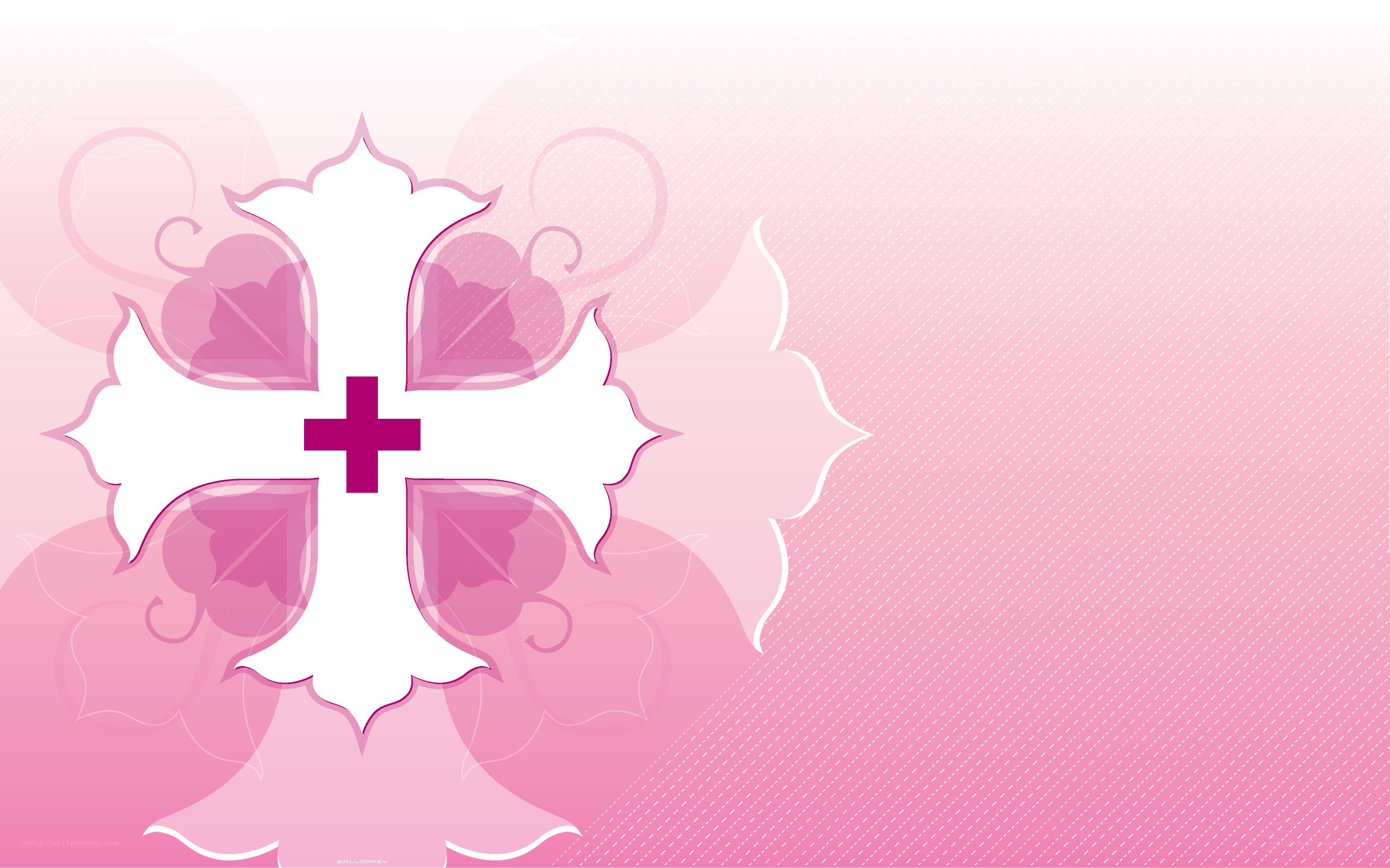 pink cross floral design