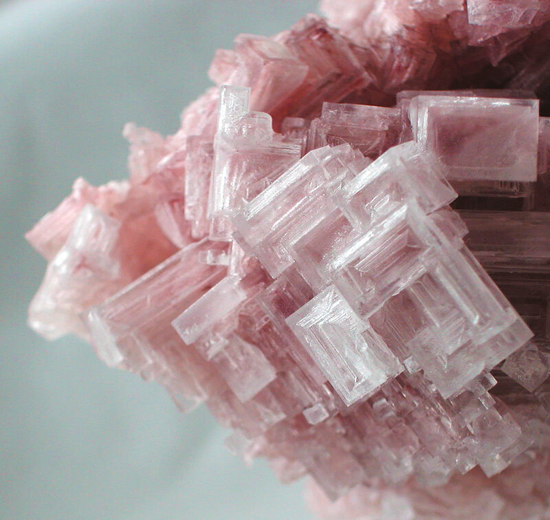 Pink crystal formation