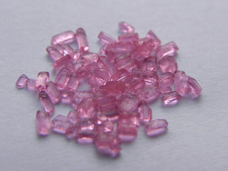 Pink crystal fragments