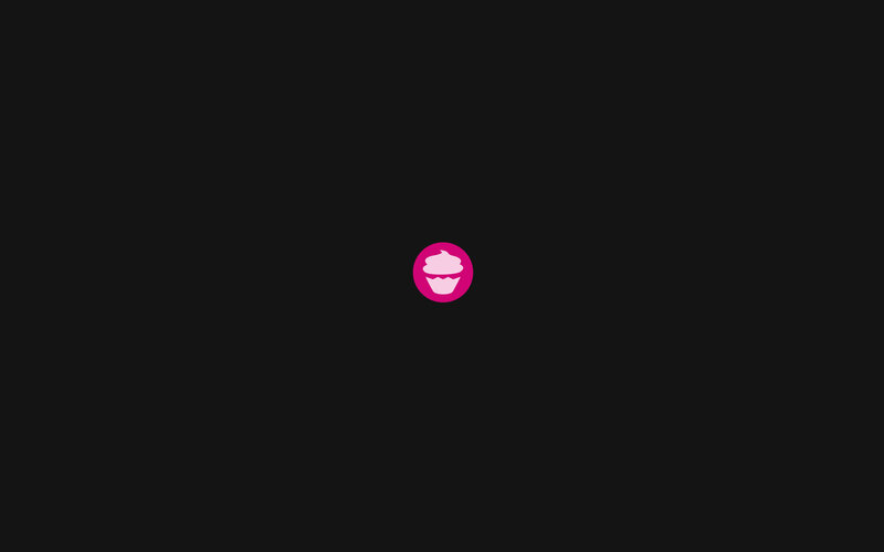 pink cupcake icon on black