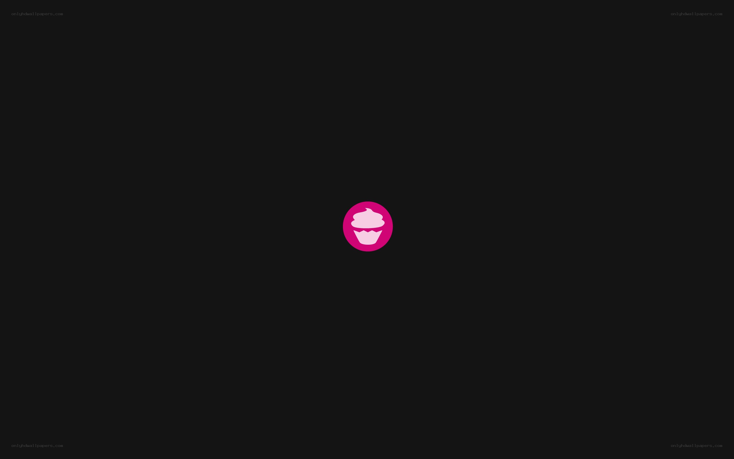 pink cupcake icon on black