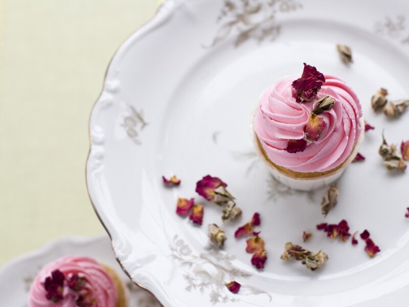 Pink Cupcake on Plate