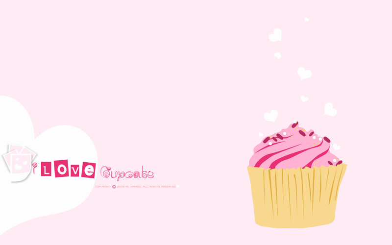 Pink Cupcake with Hearts