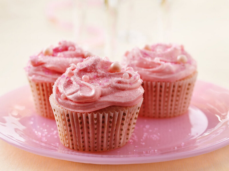 Pink Cupcakes on Plate