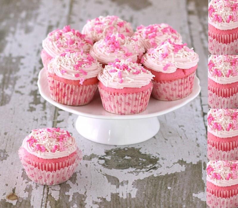Pink Cupcakes on Stand