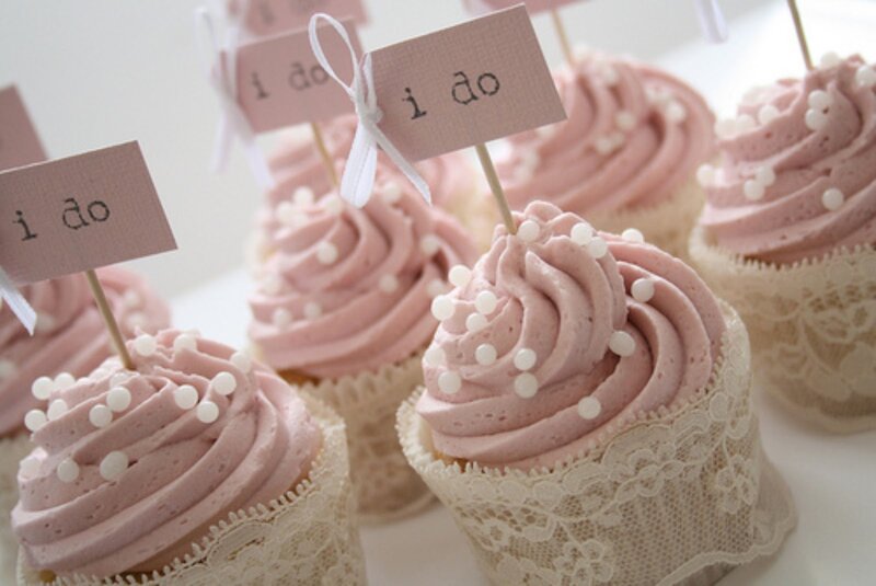 Pink Cupcakes with Lace